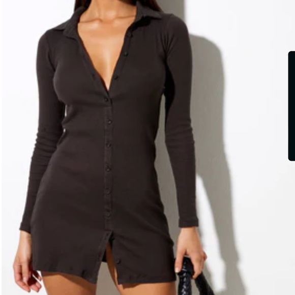 Luisa mini dress in rib black from Motel Rocks